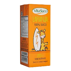 Suco 100% (Integral) - Laranja - 200ml - Vita Suco (Kids) - 18un.