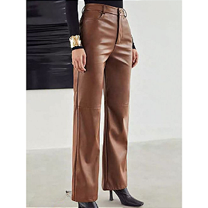 Calça Couro Fake