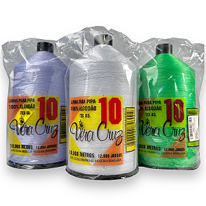 Linha Vera Cruz Fio 10 Para Pipa 12000 Jardas Algodão Tex 85