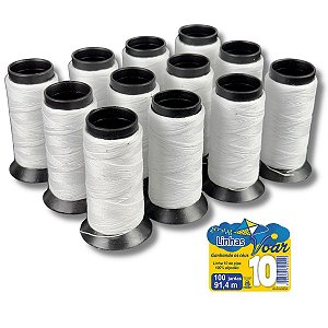 Linha Voar Fio 10 de 100 Jardas 100% Algodão Para Pipas 12UN