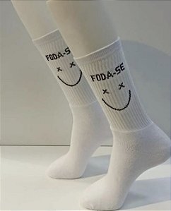 Meia Estampada Foda-se com Sorriso