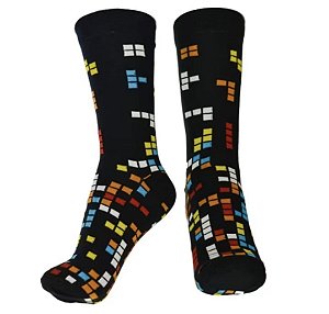 Meia Estampada Tetris Colorida - Conforto e Estilo