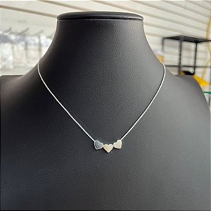 Colar Choker Coração Prata
