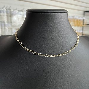 Colar Choker Dourado Coraçãozinho