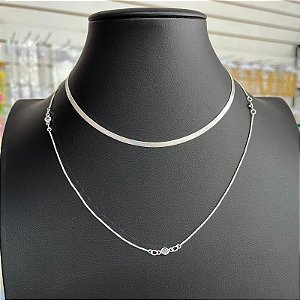 Colar Choker Prata Fita Dupla
