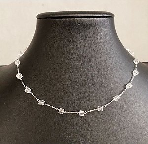 Colar Choker Pedrinhas Prata