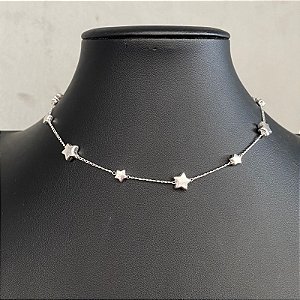 Colar Choker Estrela Prata