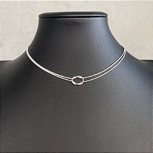 Colar Choker Nó Prata