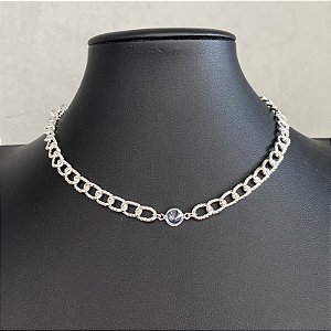 Colar Choker Corrente G Prata