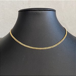 Colar Choker Corrente 3mm Dourado