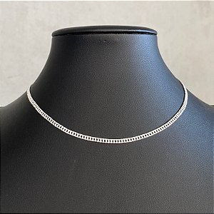 Colar Choker Corrente 3mm Prata