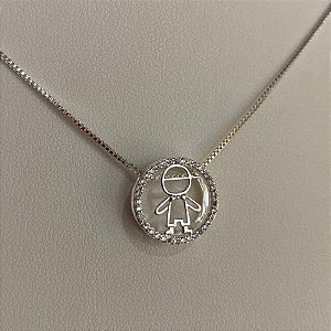 Colar Pingente Menino Prata