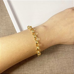 Pulseira Elo Grande Dourada