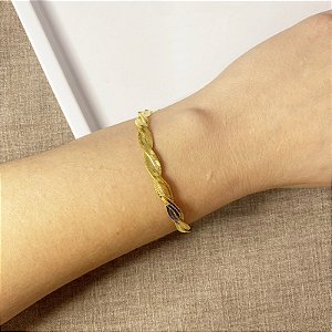 Pulseira Fita Trançada Dourada