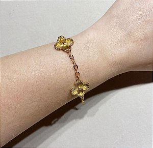 Pulseira 3 Trevos Dourada