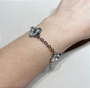 Pulseira 3 Trevos Prata