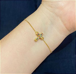 Pulseira Cruz Dourada