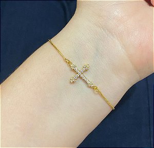 Pulseira Cruz Dourada