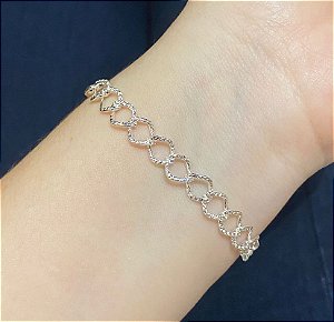 Pulseira Cordão Bolinhas Prata