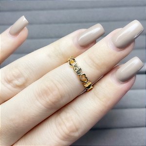 Anel Coração Dourado Falange