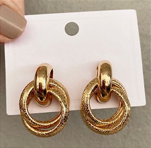 Brincos Elos Dourado/Prata