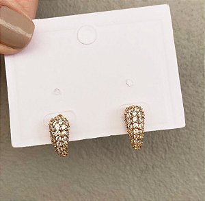 Brincos Fecho Zircônia Dourado/Prata