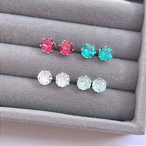 Brincos Prata 925 Ponto de Luz