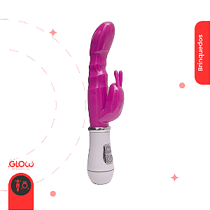 Vibrador Feminino Ponto G com Plug Lateral com 8 Funções