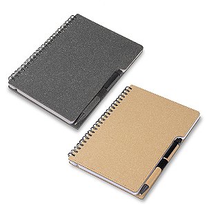 Caderno Capa em Papelão Reciclado c/ Caneta CAD012
