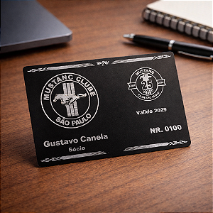 Cartão Metálico Personalizado em Alumínio Anodizado Gravado a Laser