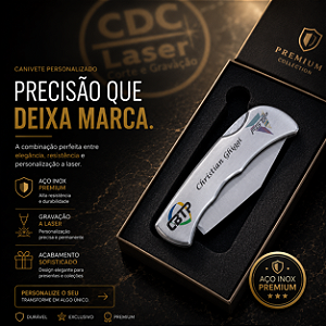 Canivete de Inox Personalizado com Gravação a Laser