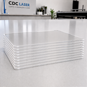Chapa de Acrílico Cristal 3mm 150x100mm 10 Unidades– Corte a Laser