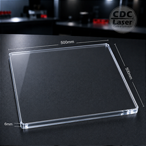 Chapa de Acrílico Cristal 4 mm | 600 x 400mm Premium - Laser
