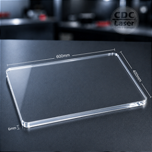Chapa de Acrílico Cristal 6 mm | 600 x 400mm Premium - Laser