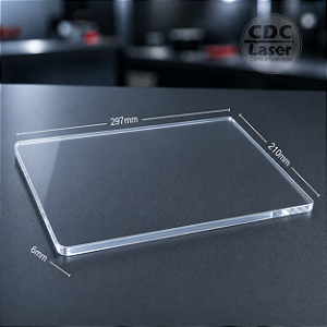 Chapa de Acrílico Cristal 6 mm | A4 297 x 210mm Premium - Corte a Laser