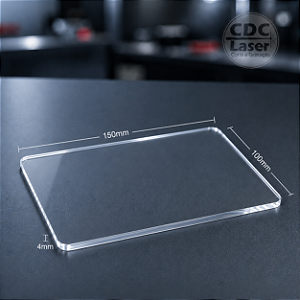 Chapa de Acrílico Cristal 4 mm | 150 x 100mm Premium - Corte a Laser