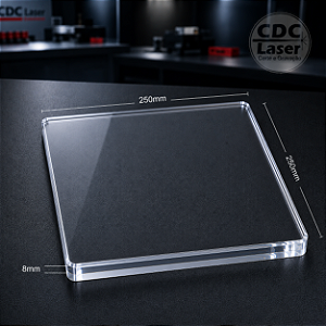 Chapa de Acrílico Cristal 8 mm | 250 x 250mm Premium - Corte a Laser