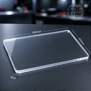 Chapa de Acrílico Cristal 8 mm | 600 x 400mm Premium - Laser