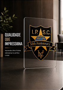 Quadro Decorativo Acrílico Cristal | IPSC 50th Anniversary – A4 | Impressão UV