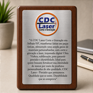 Placa de Homenagem Corporativa Personalizada – 200 x 150 mm
