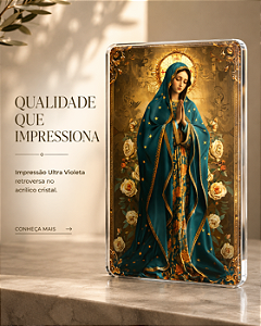 Placa em Acrílico Cristal – Nossa Senhora de Guadalupe | 200x150mm | 4mm