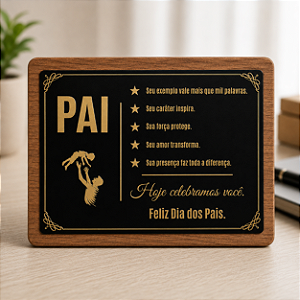 Placa de Homenagem – Dia dos Pais | MDF e Acrílico com Impressão UV