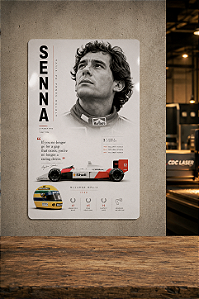 Placa Metálica Sublimada Ayrton Senna 03 – 280 x 200 mm
