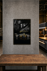 Placa Metálica Ayrton Senna – Lotus 97T | 200 x 280 mm