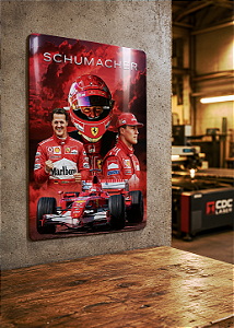 Placa Metálica Michael Schumacher – 280 × 200 mm | Coleção F1