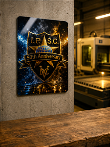 Placa Metálica IPSC 50th Anniversary – 200x280 mm | CDC Laser