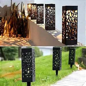 Kit 6 Balizador Espeto Jardim Energia Solar Led Prova D'água