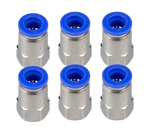 CONEXÃO RÁPIDA RETA FEMEA 8MMX1/4 BSP KIT C/6