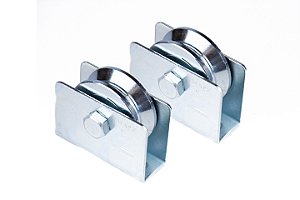 ROLDANA CANTONEIRA AÇO 2" C/SUP ROLAMENTO C/ PARAFUSO - JOCEC KIT C/2