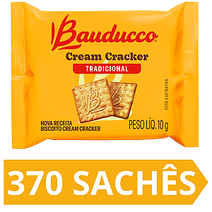 Kit 370 Sachês Biscoito Cream Cracker Bauducco 10g
